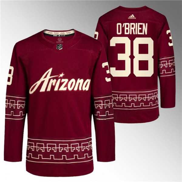 Mens Arizona Coyotes #38 Liam OBrien Garnet Alternate Pro Jersey Dzhi->arizona coyotes->NHL Jersey